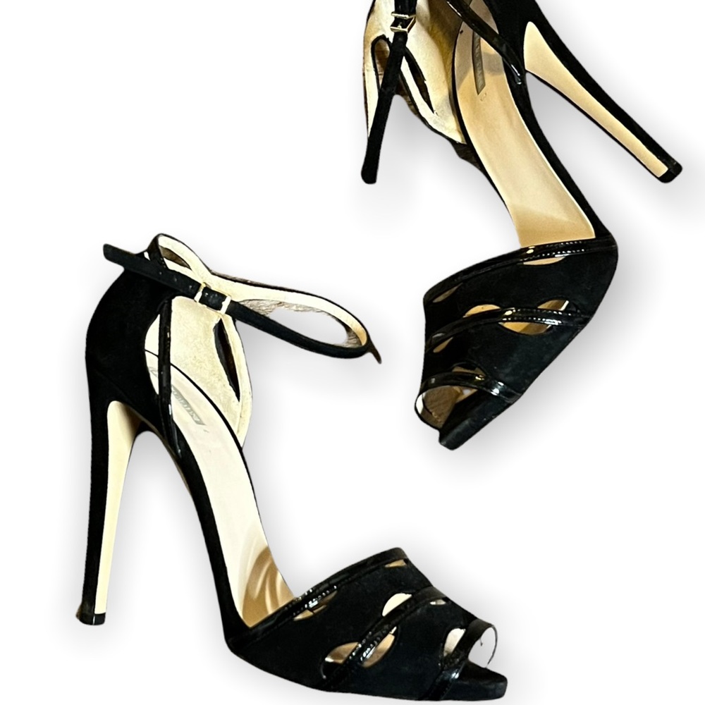 Giorgio Armani Black Peep Toe High Heels